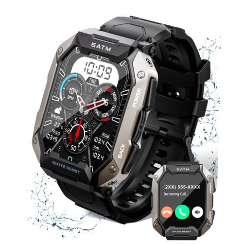 Laoziniu Smart Watch for Men，with Answer/Make Call 100+ Sports Modes Fitness Smart Watch, IP68 Waterproof 80 Days Extra-Long Battery Heart Rate/Blood Oxygen/Sleep Monitor Smartwatch for Android and iOS