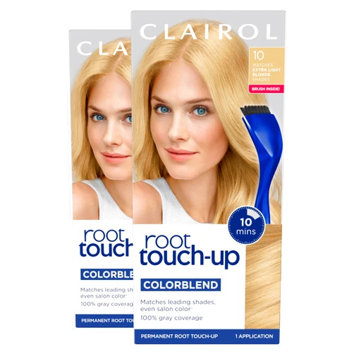Clairol Root Touch-Up by Nice'n Easy Permanent Hair Dye, 10 Extra Light Blonde Hair Color, Pack of 2