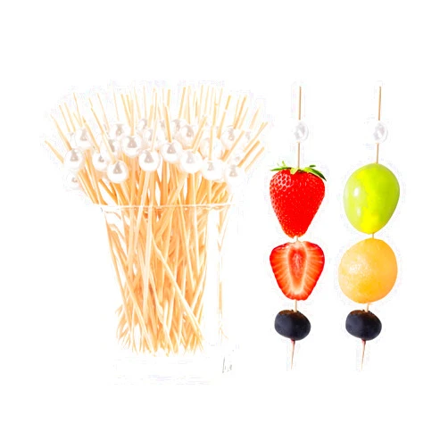 Zutlian 200 Pcs Cocktail Picks, 4.7 Inch Toothpicks for Appetizers Long Cocktail Appetizer Skewers White Pearl Decorative Cocktail Sticks for Drinks, Fruit, Charcuterie, Wedding Food Party Fancy Toothpicks