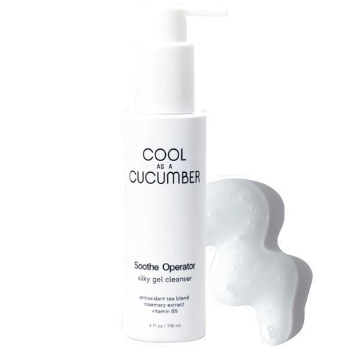 Cool as a Cucumber Soothe Operator Silky Gel Face Cleanser, Gentle Face Wash with Glycerin, Vitamin B5, Rosemary Extract, Vegan, Fragrance Free, Non-Comedogenic, Oil Free, Non-Stripping, 4 FL Oz