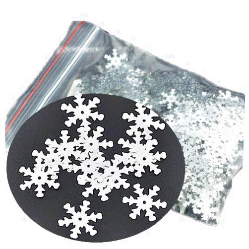 Rockin Beads (TM) Rockin Beads Brand, 1000 Silver Snowflake Sequins for Sewing Card Making Scrapbooking Crafts 19mm