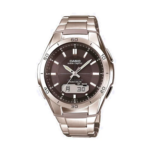 Casio Men's WVA-M640D-1ACR Wave Ceptor Analog-Digital Display Quartz Silver Watch