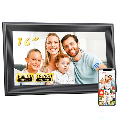 LiviNGPAi 16 inch WiFi Digital Picture Frame, Touch Screen Smart Digital Photo Frame with 32GB Storage, Electronic Picture Frame, Gifts for Women, Men, Mom, Dad
