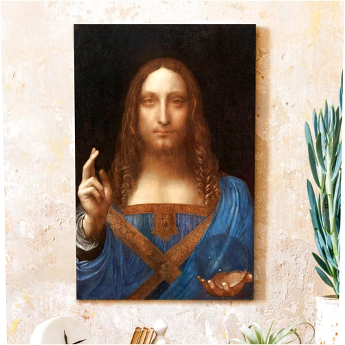 CP CANVASPATH Salvator Mundi by Leonardo Da Vinci Classic Art Reproductions,Giclee Canvas Prints Wall Art for Home Decor,20x30 inches