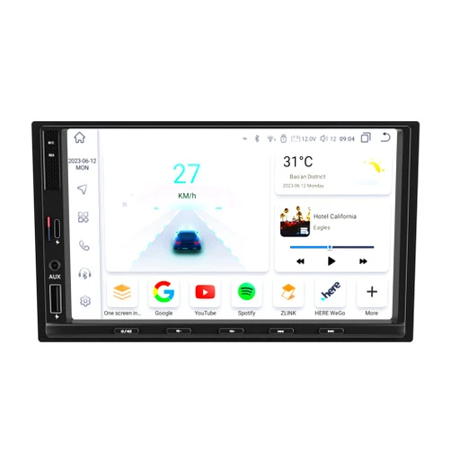 KooDux Android 12 7 Inch 8 core Car Stereo Wireless Apple CarPlay/Android Auto, Mirrorlink, Bluetooth, Music Playback, Radio, Car Navigation, Stereo Receiver (8GB+128GB)