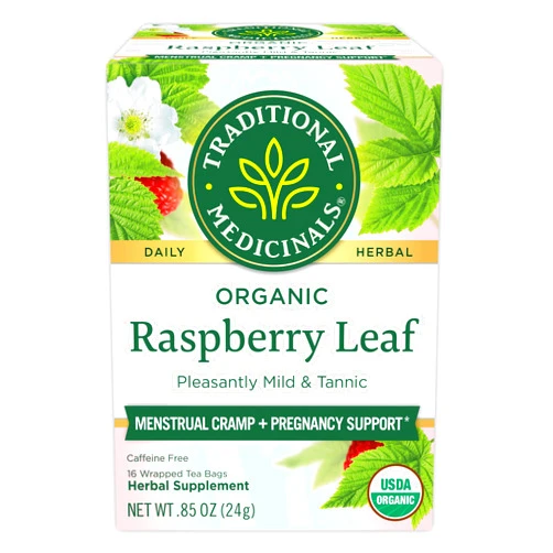 Traditional Medicinals Organic Raspberry Leaf Herbal Tea, Eases Menstrual Cramps & Supports Healthy Pregnancy, (Pack of 1) - 16 Tea Bags
