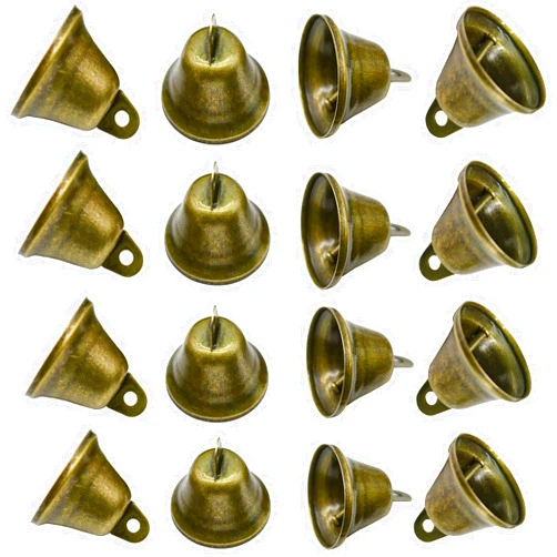 Maydahui 20PCS Bronze Jingle Bells Vintage Brass Color Mini (1.7 X 1.5 Inches) for Wedding Doors Dog Collar Jewelry Sewing Christmas Hallowmas Decoration