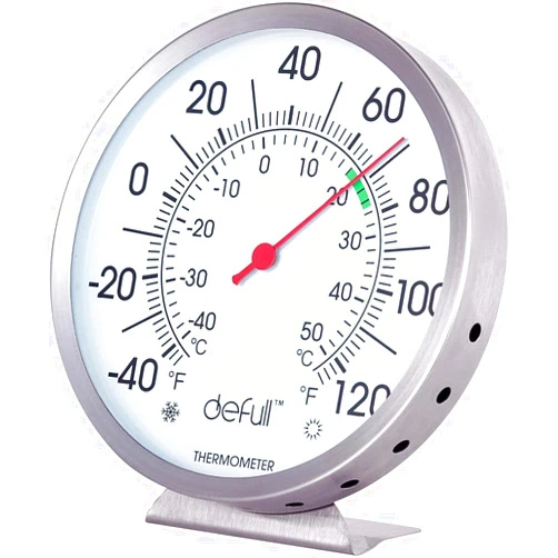 Defull Stainless Steel 5 inch Indoor Outdoor Thermometer Temperature Gauge Indicator Indoor Thermometer with Mounting Bracket for Home,Garden,Patio,Office,Baby Room