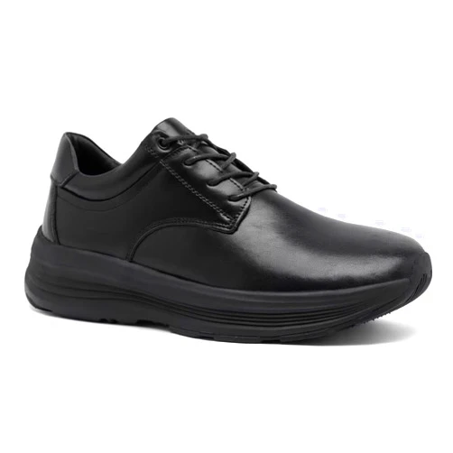 OrthoComfoot Men's Orthopedic Leather Dress Walking Shoes: Comfortable Arch Support Business Work Oxfords for Plantar Fasciitis, Orthotic Casual Thick Sole Sneakers for Foot and Heel Pain Relief