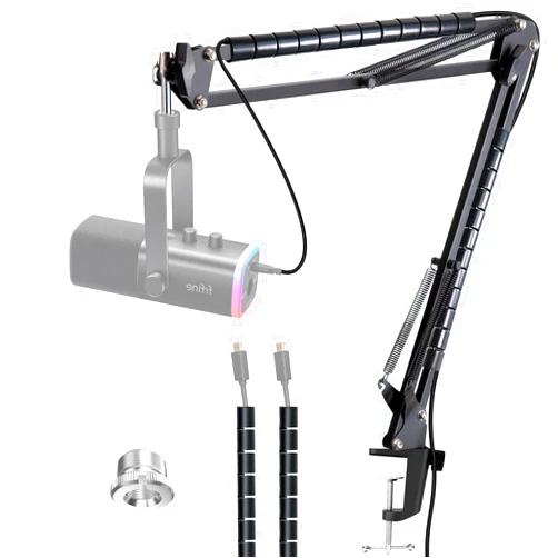 YOUSHARES Boom Arm Compatible with Fifine Dynamic Microphone (AM8), Mic Arm for Fifne XLR/USB Gaming Podcast Recording PC Mic, Adjustable Scissor Mic Stand by YOUSHARES