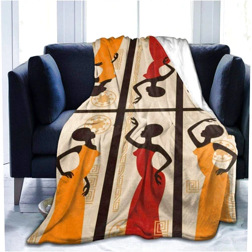 Ouqiuwa Beautiful African American Women Vintage Throw Blanket Plush Microfiber Flannel Fleece Blanket 50X40 Inch for Bed Sofa Couch Camping Travel