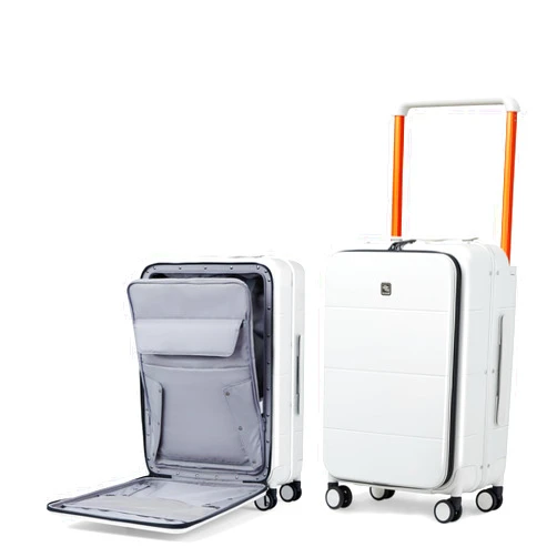 Hanke Luggage Hard Shell Suitcases 24 Inch Checked-Medium Luggage with Spinner Wheels TSA Approved Luggage Travel Luggage Wide Handle for Men Women(Smoke White)