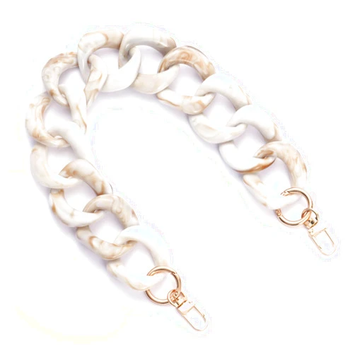AUMEY 18 inch Oval Acrylic Chain/Plastic Chain/Clear Chain/Hand Bag Chain/Replacement Chain Strap/Set with Buckles
