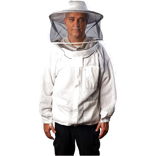 FOREST BEEKEEPING SUPPLY Forest Beekeeping Ventented Jacket with Round Veil Hood, Ventilated Premium Beekeeper Jackets for Professional, Commercial, and Beginner Beekeepers (Medium)