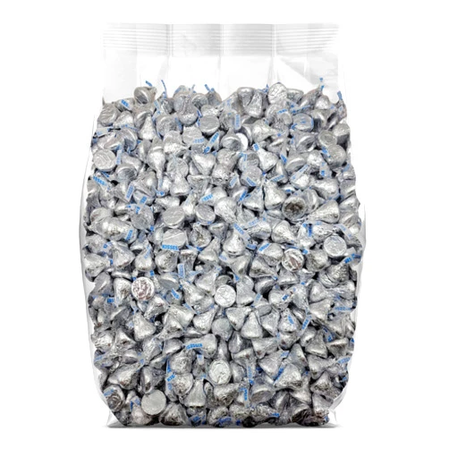 Yummy Chew Hershey Milk Chocolate Kisses - 2 Pounds Bulk Candy Bag - Individually Wrapped Hersheys Kisses in Silver Foil - 200 Pieces