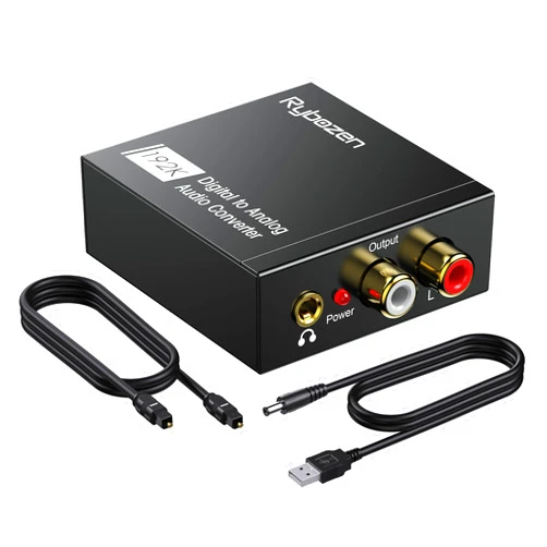 DigitConvert DAC 192KHz Digital to Analog Audio Converter, Optical to RCA Adapter with Optical Coaxial Cable, Toslink Optical to 3.5mm Adapter for PS4 HD DVD Home Cinema Systems