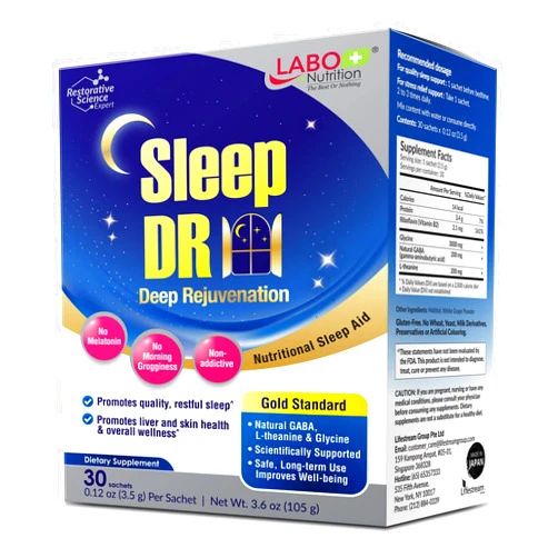 LABO Nutrition Sleep DR (Deep Rejuvenation) with Natural GABA, L-theanine, Glycine – Melatonin-Free, Nutritional Sleep Aid