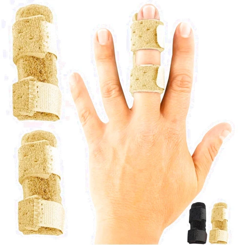 Vive Finger Splint (2 Pack) - Universal Finger Straightener - Broken and Trigger Finger Splints - Finger Brace for Arthritis pain and Support - Sprain Relief for Middle, Index, Ring, Pinky Fingers (Beige)