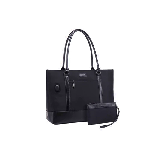 ITSCOSY 15.6 USB Laptop Tote Bag: Waterproof with 15 Pockets Large Work Bag Teacher Bag Fits 15.6 inch Laptop for women with Purse