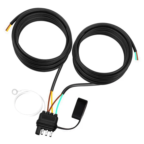 Seamaka 26FT 4 Pin 5 Wire Trailer Wiring Harness,Trailer Light Kit with Jacketed Cable (16AWG),4 Way Flat 5 Wire Trailer Plug for Rewiring Trailer Both-Side Taillights O-104