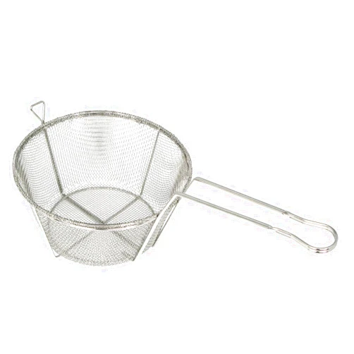 Winco FBRS-8 Round Wire Fry Basket, 8-1/2-Inch, 6-Mesh,Nickel,Medium