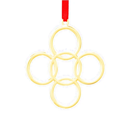 nambe Twelve Days of Christmas Five Golden Rings Ornament | Gold Plate Hanging Ornament | Holiday Decoration for Christmas | Measures 4 x 3 Inches