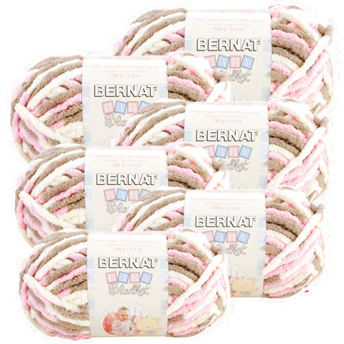 Bernat Baby Blanket Yarn-6/Pk-Little, 6/Pk, Little Petunias 6 Pack