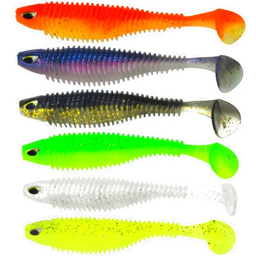 Mgowqav Fat Soft Paddle Tail Swim Baits in 3 inch/4 inch for Bass Fishing, Saltwater, and Freshwater (48 Pack/36 Pack)