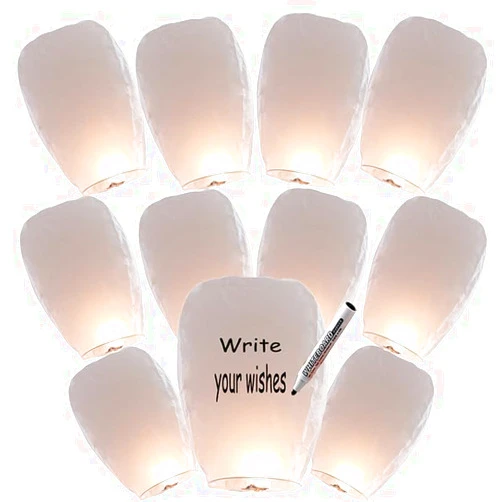CY Lifmagix Paper Lanterns Have 16 Pack, White Lanterns to Release&in Memory, Chinese Lanterns Easy to Use, Paper Lanterns were The Highlight of Party, Chinese Lanterns Use to Party Events and Memory of Family.