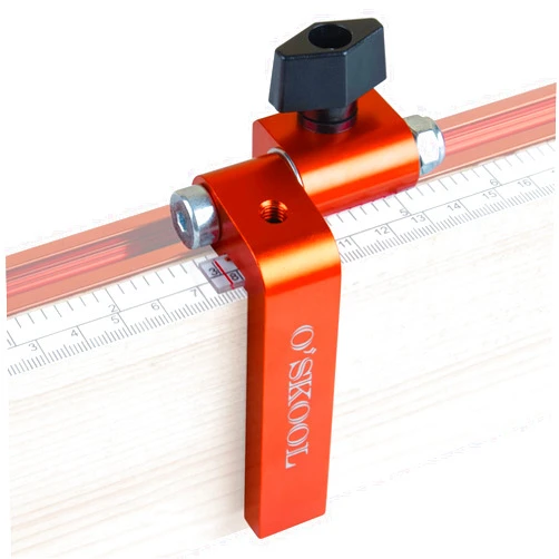 O'SKOOL 3-Inch T-Track Adjustable Fence Flip Stop Repeater with Indexing Cursor, TTK015
