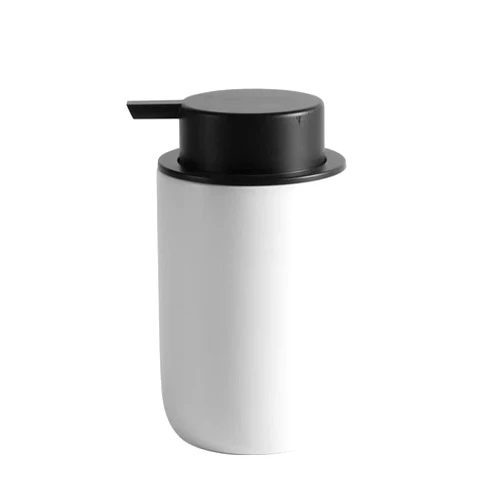 YSTAR 8oz Ceramic Dish Soap Dispenser with Plastic Pump, Matte Hand Liquid Bottles for Bathroom Countertop, Refillable Lotion Bottle for Kitchen Sink (White),10oz