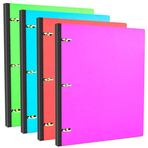 INFUN Telescoping 3 Ring Binder - 4PCS, Portable Plastic Binder with Telescoping Spine ，0.75 inch 3 Ring Binder with Foldable Front Cover Holds 8.5