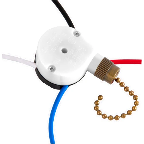 Aoprofree with 4 Pre-Installed Wires Ceiling Fan Switch 3 Speed 4 Wire, ZE-208s Zing Ear E89885 Fan Pull Chain Switch, Bronze Chain