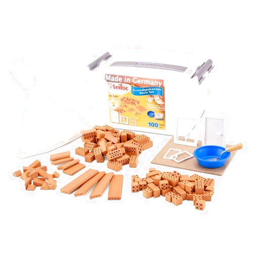Teifoc Germany Teifoc Basic Brick Construction Set, 100+ Building Blocks, Erector Set and STEM Building Toy