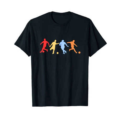 Soccer Lovers for Mens, Womens and Kids Football Gifts - Retro Vintage Colours Football Player T-Shirt