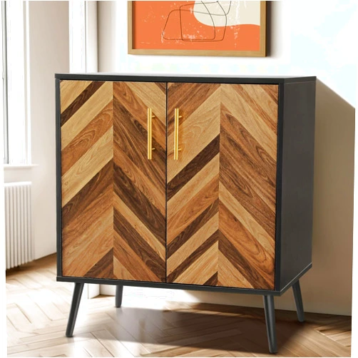 SIHANM Black Storage Cabinet 2 Doors - Modern Accent Cabinet Free Standing Sideboard Buffet Cabinet with Shelves, Wood Small Storage Cabinet for Living Room Kitchen Hallway Entryway