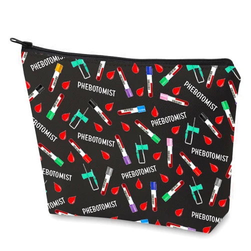 WZMPA Funny Phlebotomist Cosmetic Bag Phlebotomist Gift Phlebotomy Technician Survival Kit Hematologist Gift (Phlebotomist)