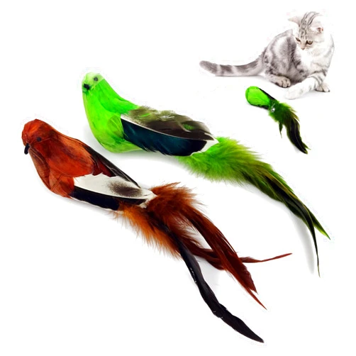 TTcat Feather Realistic Birds Toys 2 Packs for Cats & Kittens,Cat Toys Interactive.…