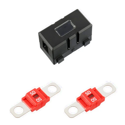 SIGANDG Midi Fuse Holder and 2 Pieces 50A Midi high Current Fuse Screw Fuse for Cars, Trucks, Vehicles (50 Amp)