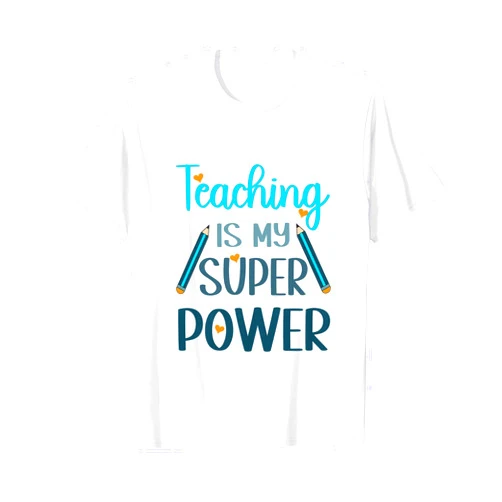 Designstuff__ Retro Groovy teaching is my super power, teacher's present T-Shirt