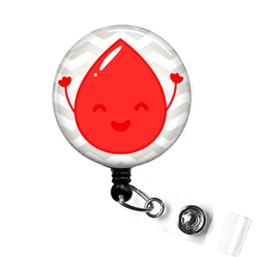 SCRAPHEART PHLEBOTOMIST Badge Reel, RED PHLEBOTOMY Blood Drop Badge, Phlebotomist Retractable Badge Holder, Phlebotomy Graduation Gift, Blood Center Lab Tech ID Badge, Blood Donor