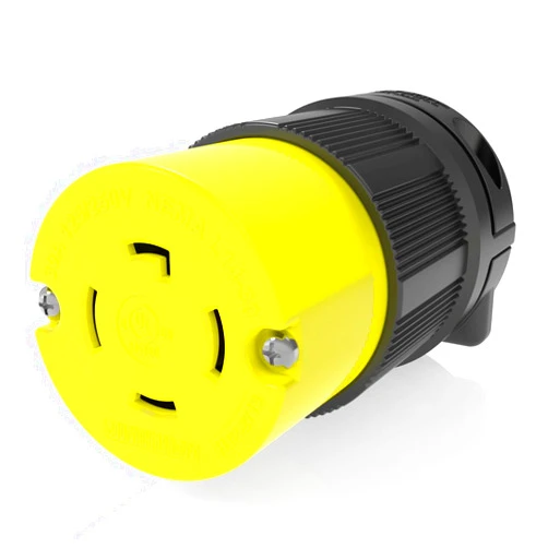 Journeyman-Pro 2713 30 Amp, 125/250 Volt, NEMA L14-30R, 3P, 4W, Locking Plug Connector, Black Industrial Grade, Grounding 7500 Watts Generator Rating (L14-30R (Female Plug))