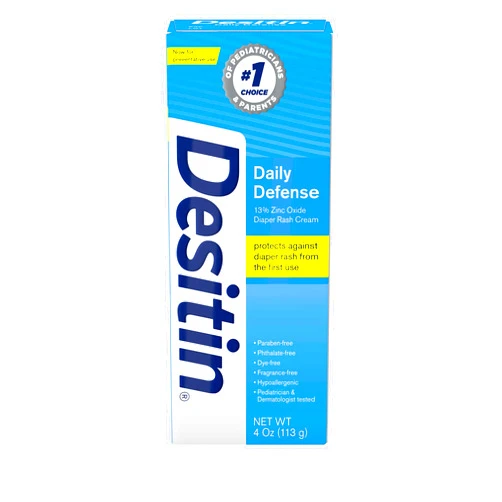 Desitin Daily Defense Baby Diaper Rash Cream with Zinc Oxide to Treat, Relieve & Prevent diaper rash, Hypoallergenic, Dye-, Phthalate- & Paraben-Free, 4 oz