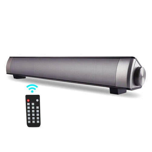 ASIYUN 2 X 5W Mini Bluetooth Sound Bar, Wired and Wireless Home Theater Audio for Cell Phone/Tablet/Projector and Support TV with AUX/RCA Output (Remote Control Included)