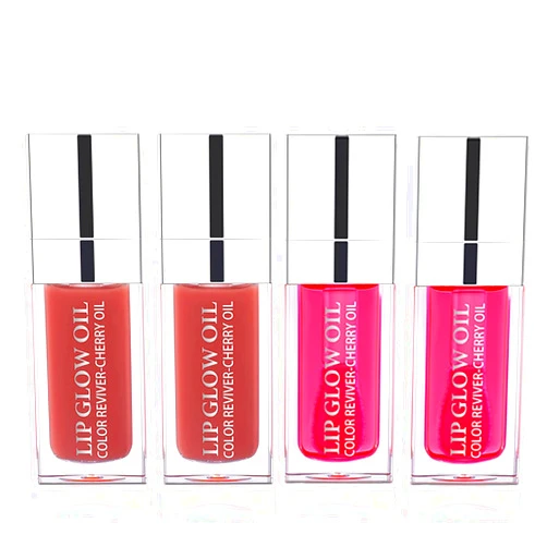 MARBUROLY Plumping Lip Glow Oil Set, Moisturize and Enhance Your Lips with Natural Long-Lasting Shine, 4pcs Tinted Lip Gloss (ROSEWOOD&CHERRY) for Any Occasion - Ideal for Makeup Enthusiast.