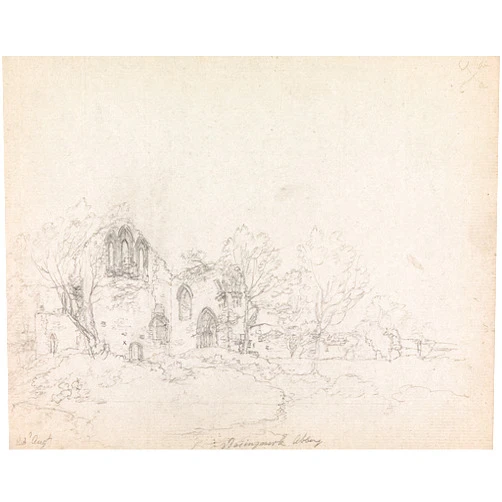 ArtDirect Basingwerk Abbey, Wales (1791) 14x11 UnFramed Museum Art Print Poster Ready for Framing by James Moore (English, 1762–1799)