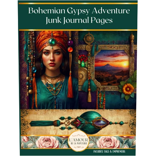 L'amour De La Papeterie Bohemian Gypsy Adventure Junk Journal Pages: Scrapbooking, Decoupage, Collage and Paper Craft