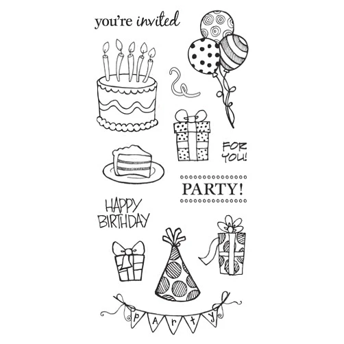 Fiskars Simple Stick Stamps, It's A Party, 4-Inch X 8-Inch