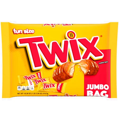 TWIX Fun Size Caramel Cookie Halloween Chocolate Bars, 18.28 oz Bulk Candy Jumbo Bag