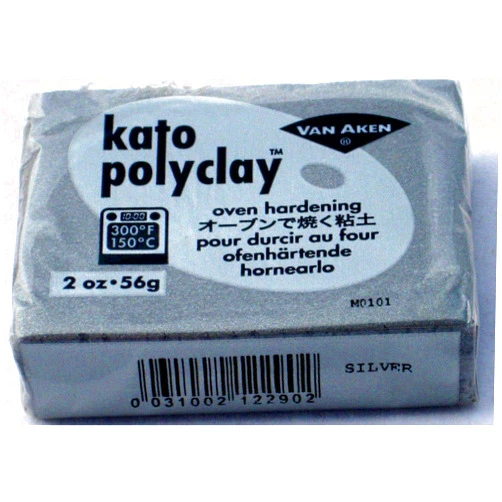 Generic Kato Polymer Clay Oven Jewelry Craft Bake Polyclay Bar Art Van Aken 2 Oz (METALLIC Silver)